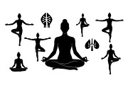 Yoga Meditation Silhouette Vector Bu, an Illustration by Artivon (Thumbnail 14 of 40)