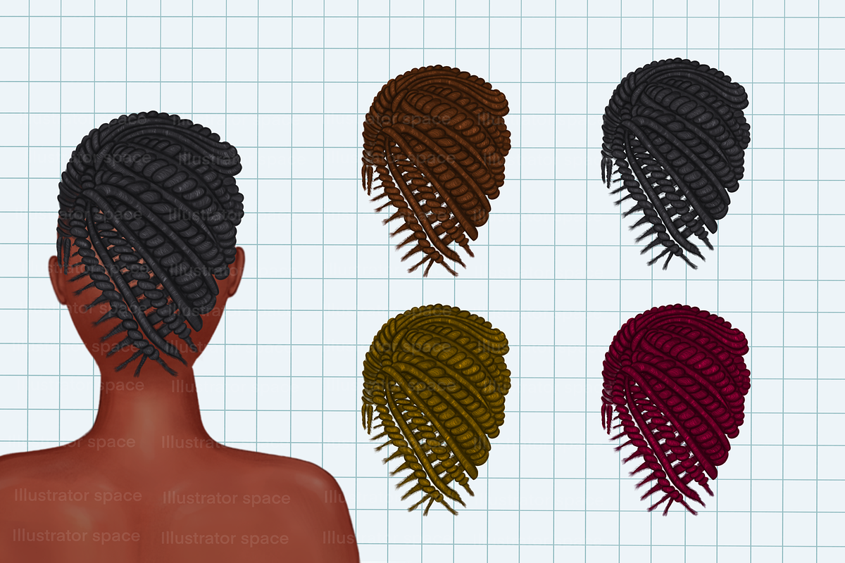 African American hairstyles clipart, an Illustration by Illustrator Space (Photo 4 of 9)