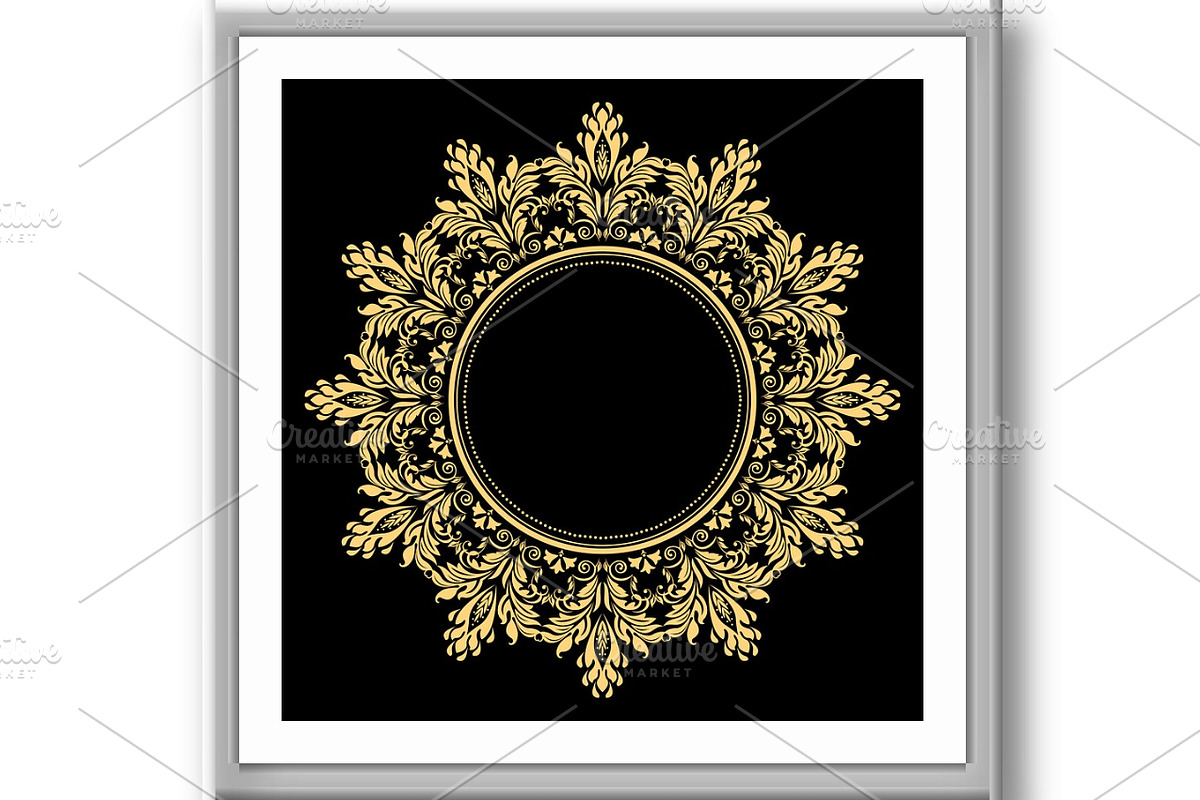Vintage round frame in retro style, an Illustration by RODINA (Photo 2 of 3)