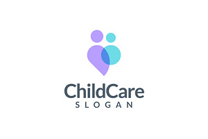 Child Care Logo Mother Family Heart, a Branding & Logo Template by brandphant