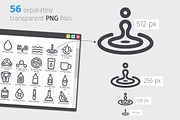 Water Line Icons Set, an Outline Icon by Voysla's Shop (Thumbnail 3 of 4)