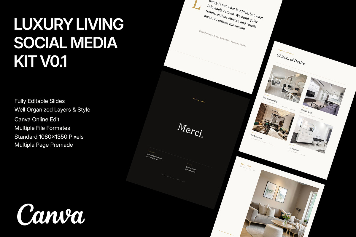 Luxury Living Social Media Kit Canva, a Social Media Template by Devators (Photo 2 of 5)