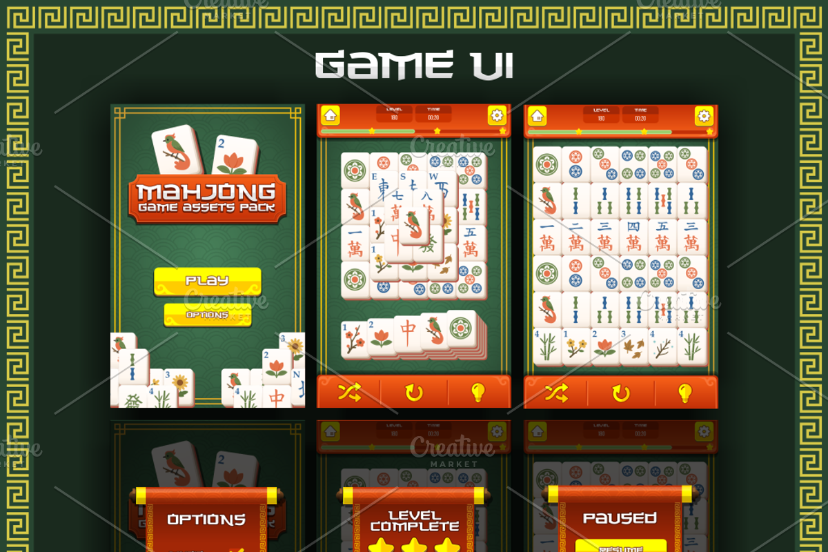 Mahjong Game Assets Pack, an Object Graphic by pzUH (Photo 3 of 3)