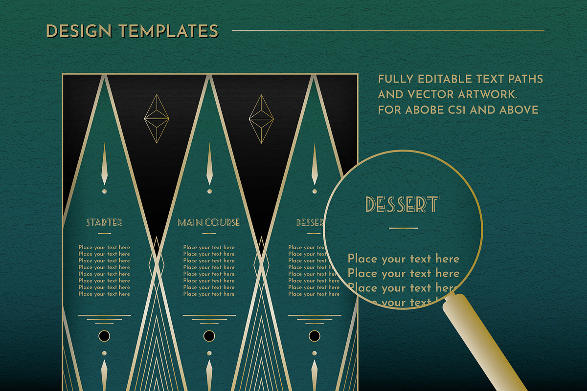 Art Deco Design Templates Vol 2, a Decorative Illustration by Wingsart Studio (Photo 4 of 4)