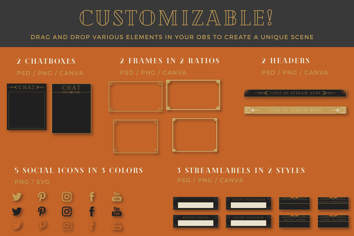 Streaming: Art Deco Mystic, a Social Media Template by Liseno Designs (Photo 4 of 7)