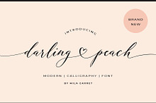 Darling Peach Wedding Heart Script