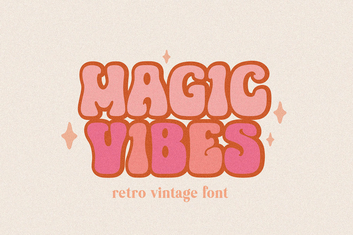 Magic Vibes Retro Vintage Font, a Script Font by BarcelonaShop (Photo 1 of 10)