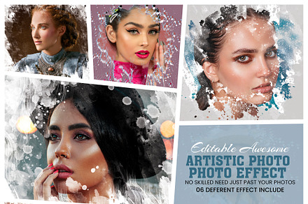 Watercolor Artistic Photo Templates, an Action Add-On by Photoshop Action