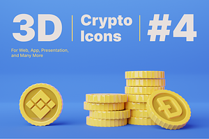 3D Cryptocurrency Icons