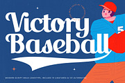 Victory Baseball Retro Sport Font, a Script Font by timelesstype.co (Thumbnail 1 of 20)