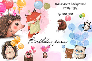 9 cute animals with birthday party