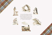 watercolor castles clipart set, a Decorative Illustration by Patishop Art (Thumbnail 4 of 6)