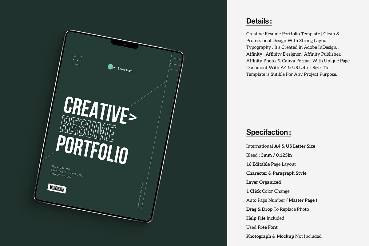 Resume | Portfolio Brochure Template, a Brochure Template by StyleArt (Photo 2 of 10)