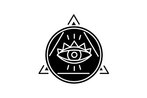 Eye Of Providence Black Glyph Icon