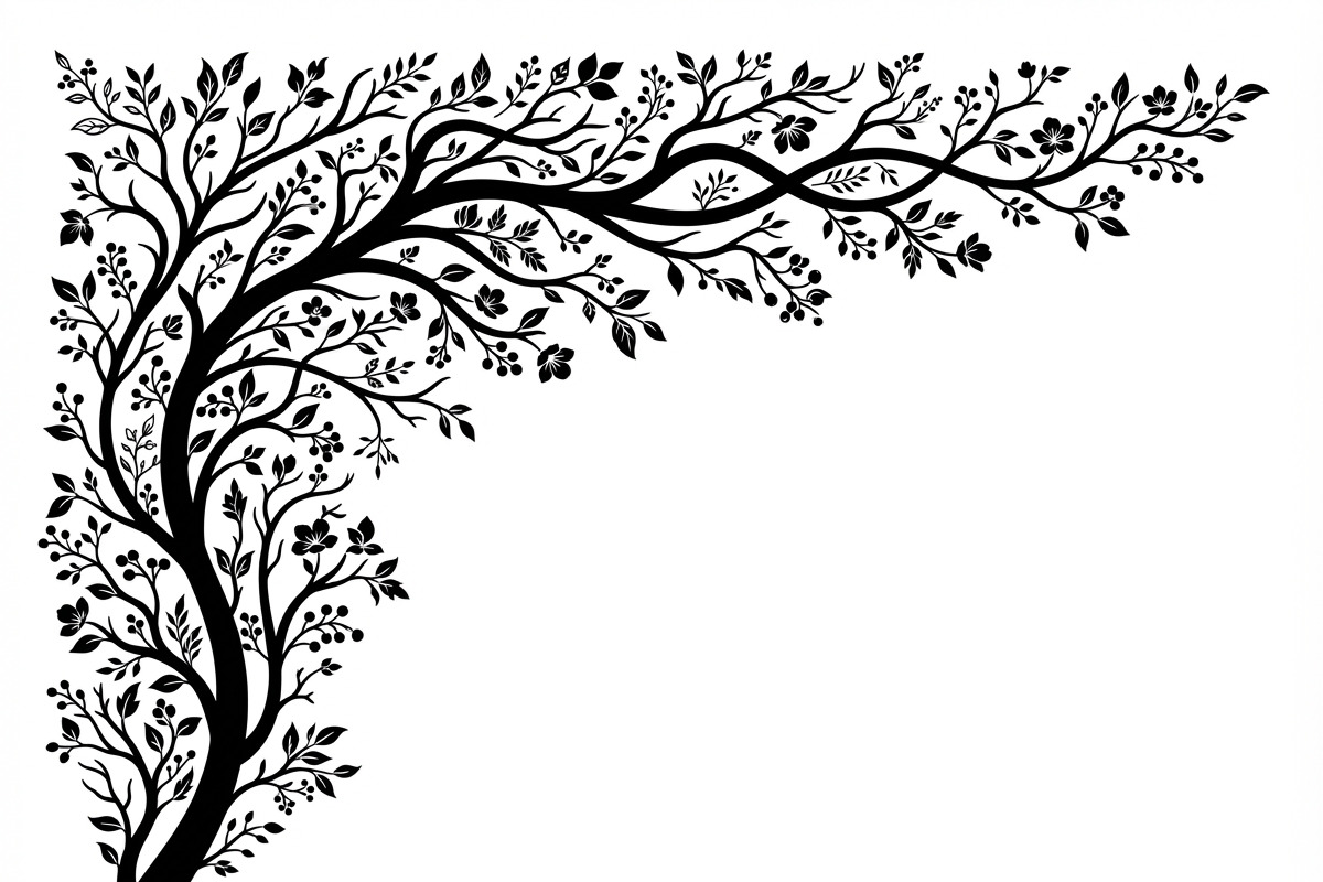 50 Tree Branch Corner Silhouette, a Decorative Illustration by Amazin_art (Photo 19 of 25)