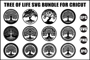 Tree of Life Circle SVG Bundle, an Object Graphic by jahid234