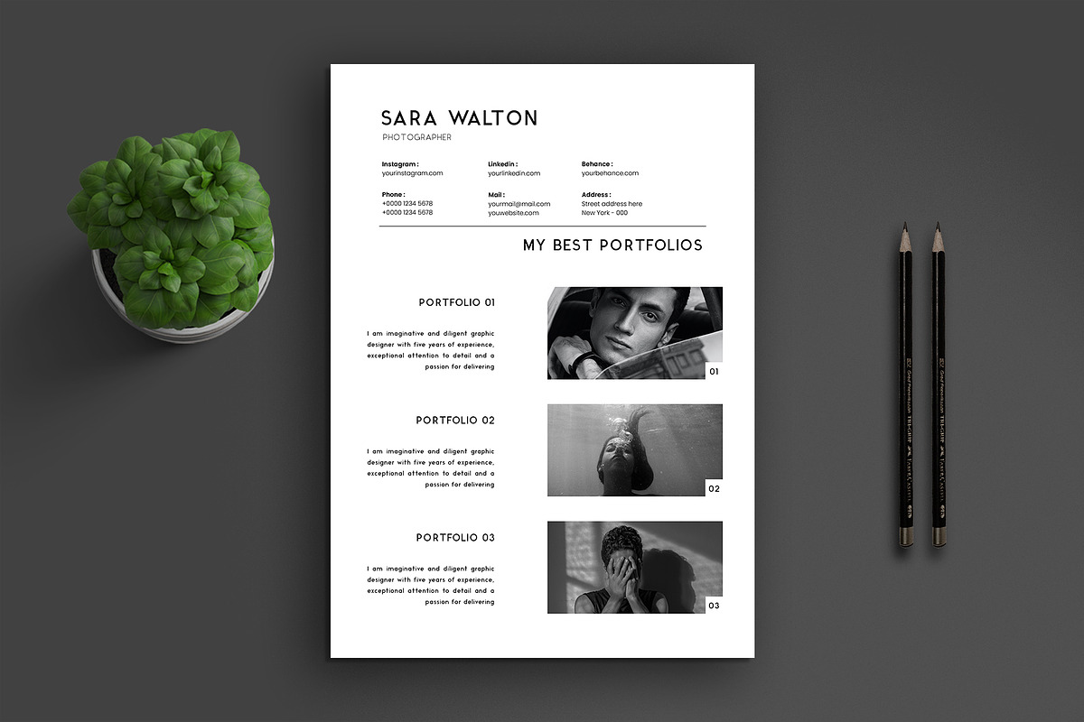 Minimal Resume Template, a Resume Template by Saman Osama (Photo 7 of 8)