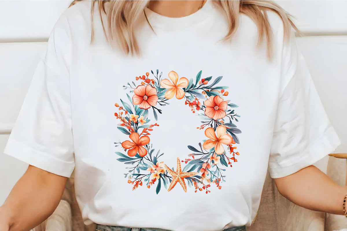 Whimsical Summer Floral Coastal Clip, an Illustration by designcity5 (Photo 4 of 5)