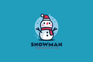 Snowman Mascot Cartoon Logo, a Branding & Logo Template by Artnivora.Std