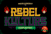 Rebel Kulture + Free Vector Set, a Serif Font by inumocca_type (Thumbnail 1 of 13)