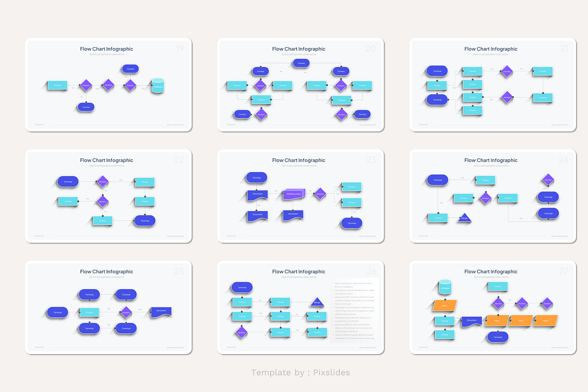 Flowchart Diagrams Infographic, a Presentation Template by Pixslides