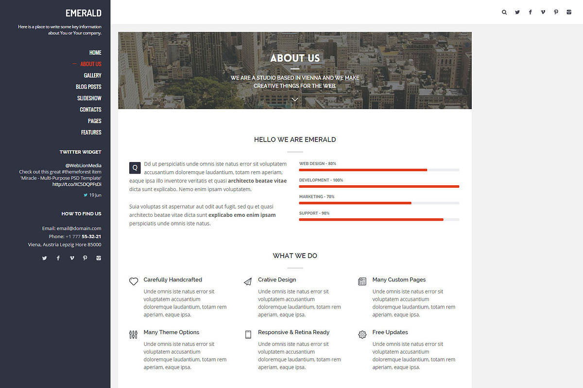 Emerald -Creative Portfolio WP Theme, a WordPress Template by weblion (Photo 4 of 5)