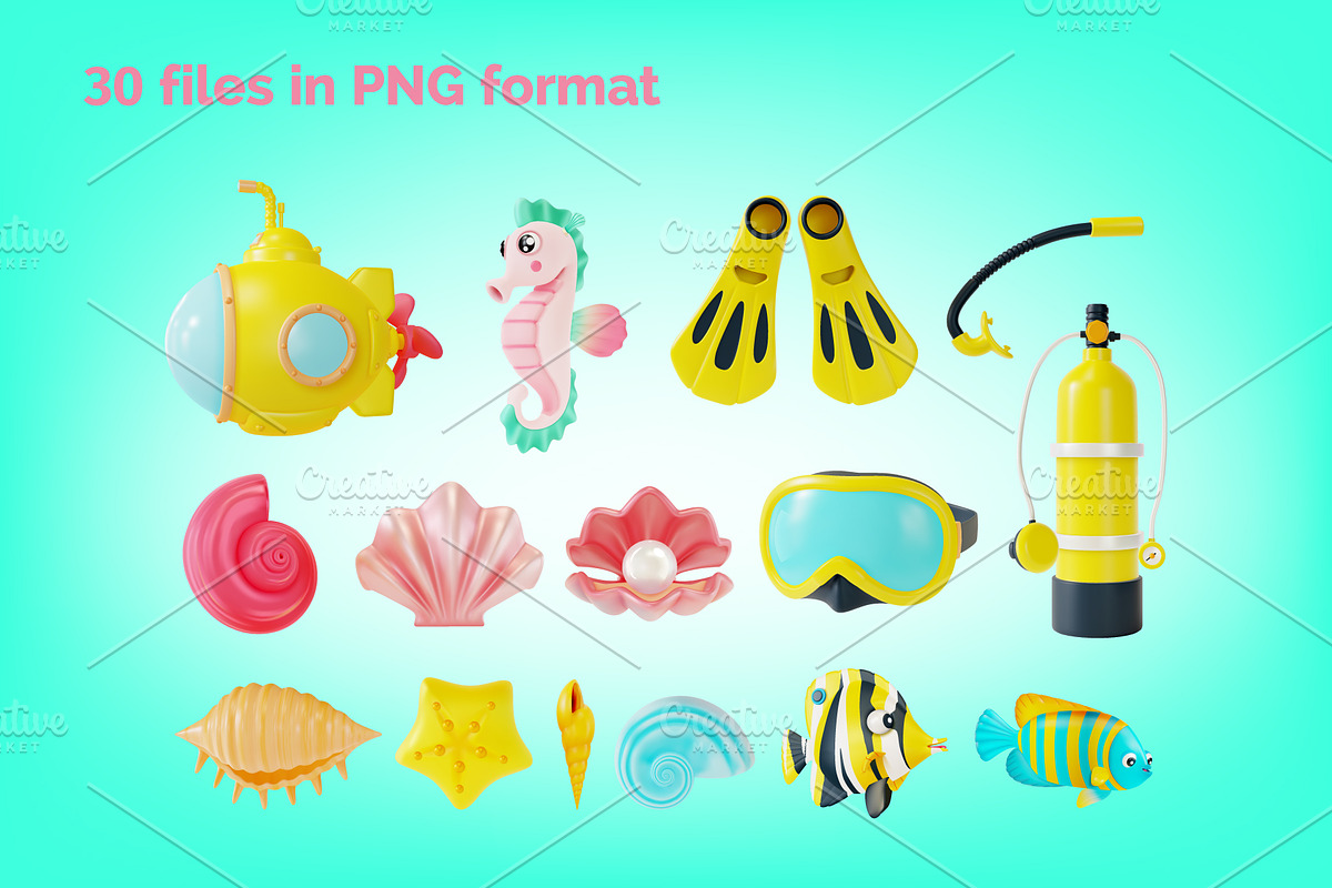 Underwater World and Diving Concept, an Object Graphic by 35lab (Photo 6 of 7)