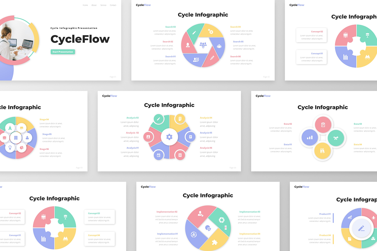CycleFlow - Cycle Infographic, a Presentation Template by GraphauseProject (Photo 6 of 6)