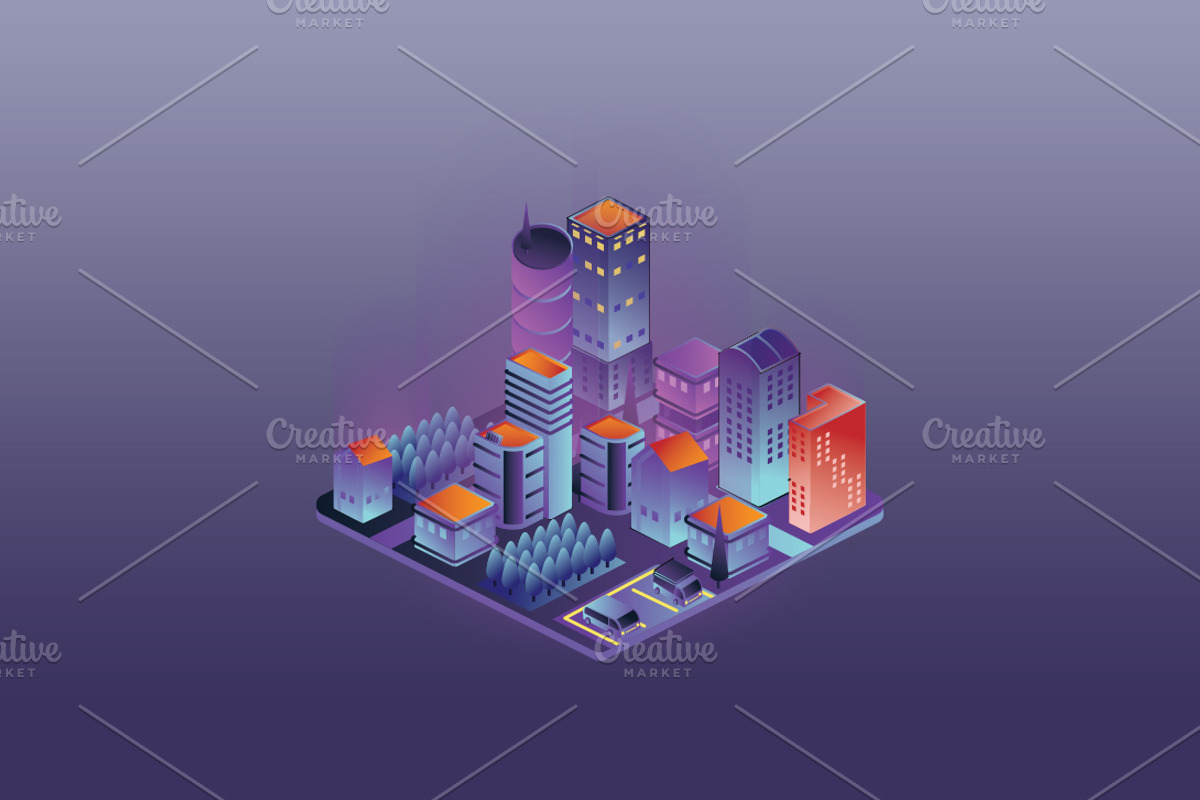 Isometric Building Set 11 Designs, a Work Illustration by Peacock_design (Photo 8 of 12)