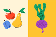 Doodle fruits & vegetables set, a Food Illustration by Thkatefox (Thumbnail 3 of 4)