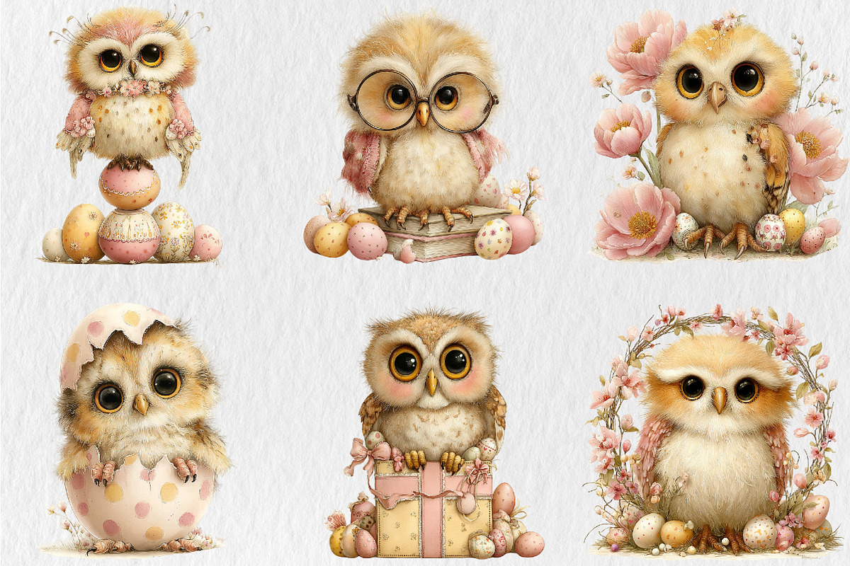 Funny Spring Owl Clipart, a Seasonal Illustration by Rose Art (Photo 4 of 6)