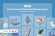 Calm Home Wellness 3D Icon Set, an Object Illustration by twinstd (Thumbnail 1 of 6)