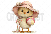 Whimsical Summer Chick Clipart, an Illustration by Craft Nest (Thumbnail 12 of 12)