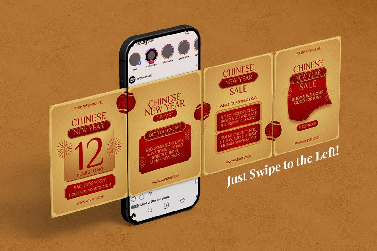 Chinese New Year Sale Instagram Caro, a Social Media Template by Attype (Photo 3 of 5)