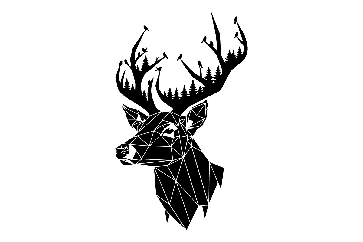 Deer Antler Silhouette Bundle, an Object Illustration by yasushie (Photo 28 of 31)
