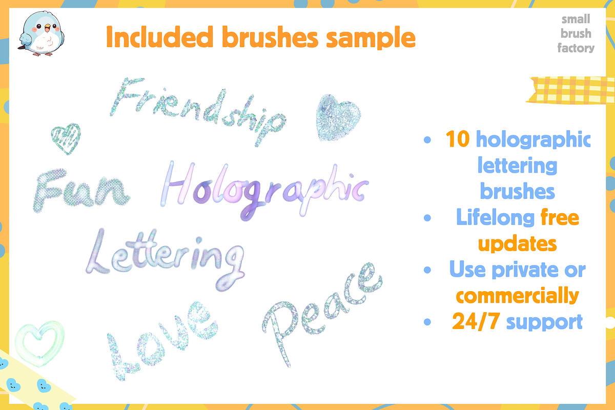 Holographic Glitter Lettering Brush, a Brush Add-On by Cozy Brushery (Photo 3 of 6)