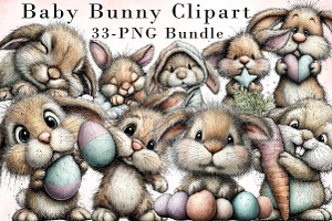 Baby Bunny Clipart, an Illustration by Libby Wishes