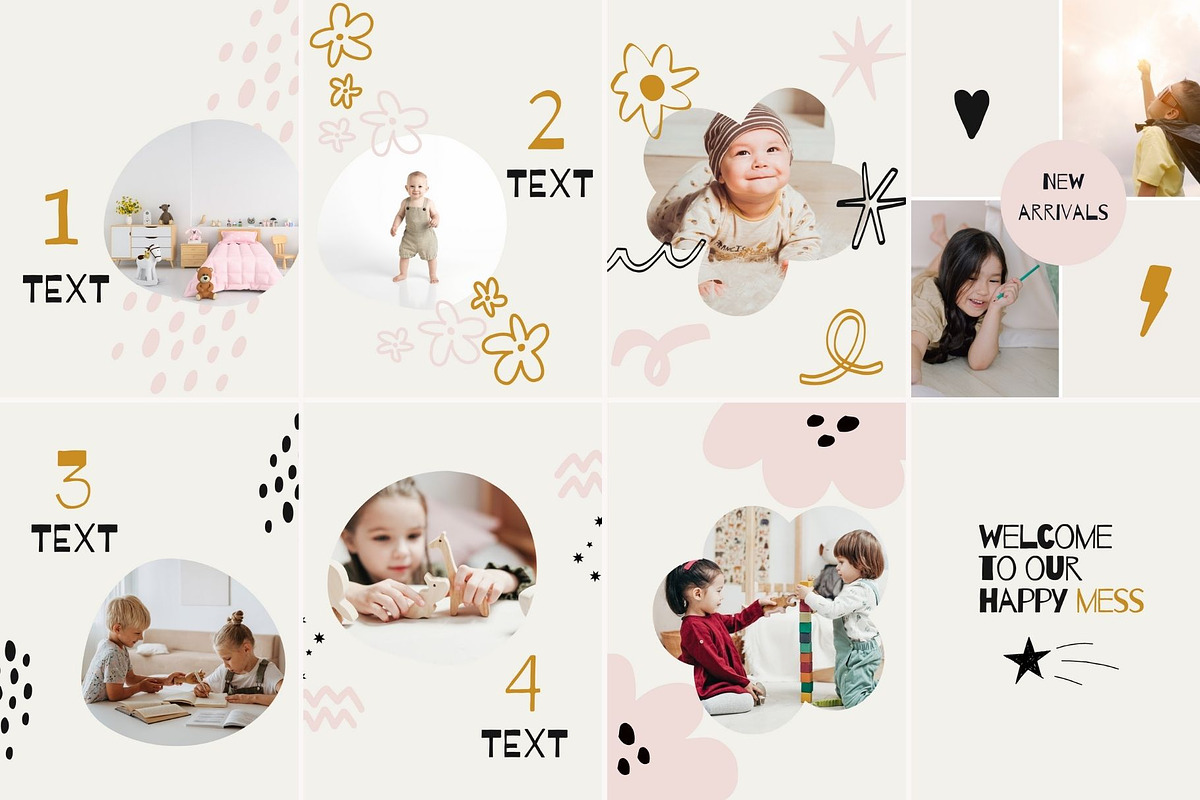 Kids Instagram Post & Stories Canva, a Social Media Template by Yaaas Design (Photo 7 of 16)