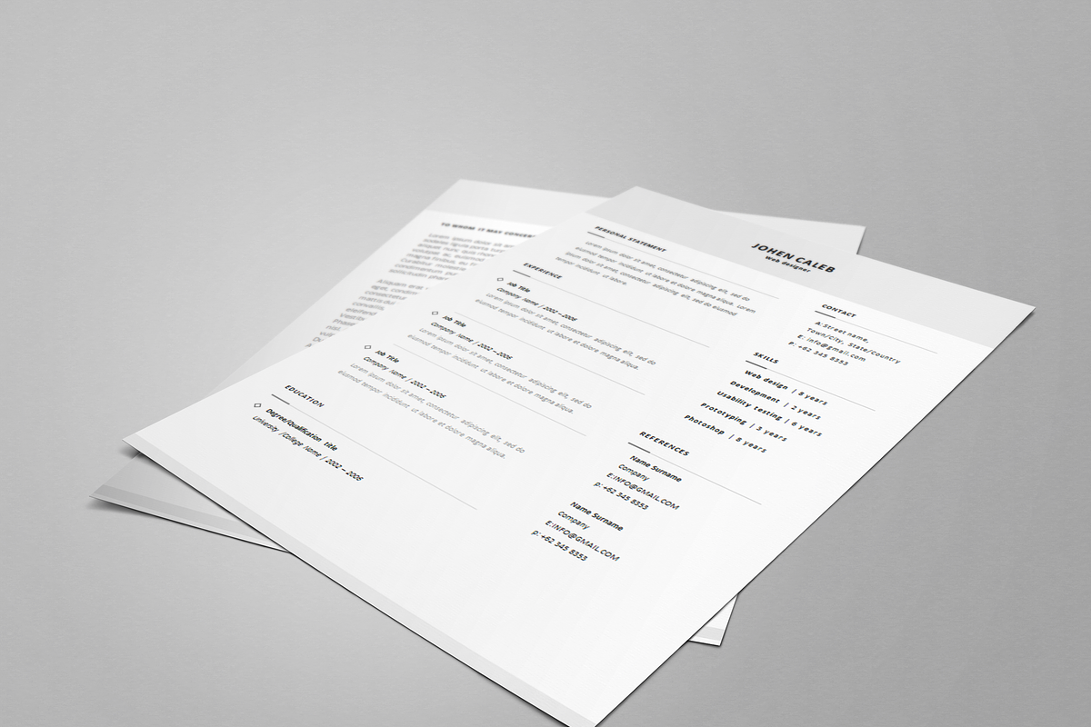 One page Resume CV + cover letter 9, a Resume Template by UX Design Mastery Shop (Photo 4 of 4)