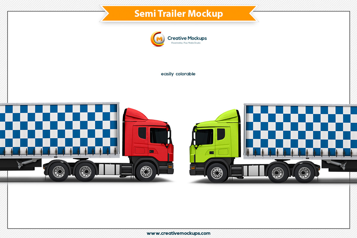 Semi Trailer Mockup, an Advertising Mockup by Plus Media (Photo 3 of 4)