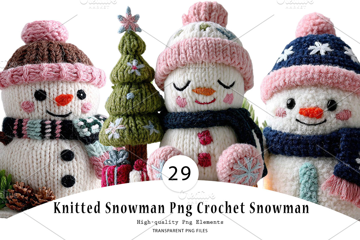 Knitted Snowman Png Crochet Snowman, a Seasonal Illustration by CreationArt (Photo 1 of 7)