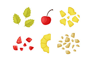 Ice Cream Parts with Mint Leaf, a Food Illustration by TopVectors