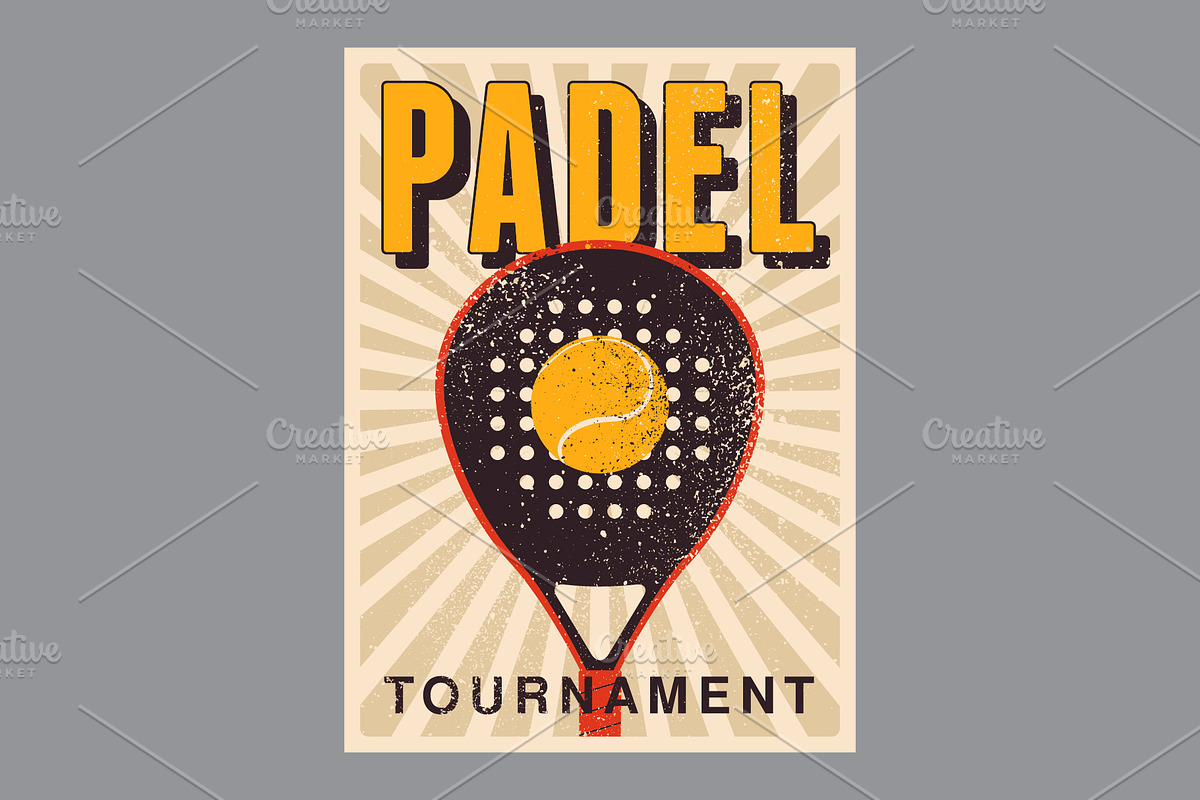 Padel tennis vintage vector posters., a Sport Illustration by PoPaShop