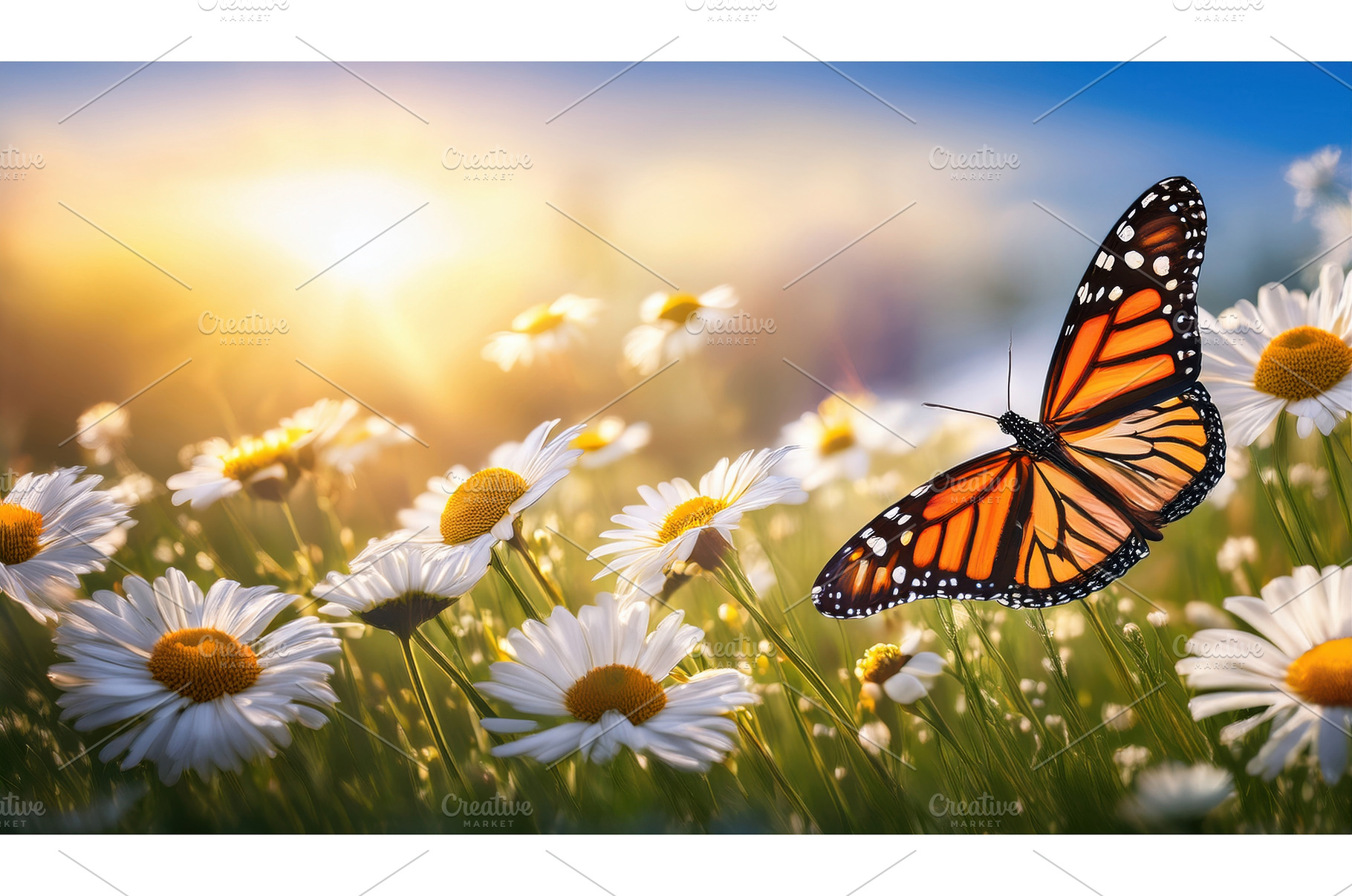 A monarch butterfly flying over a, a Nature Photo by Igor Tichonow