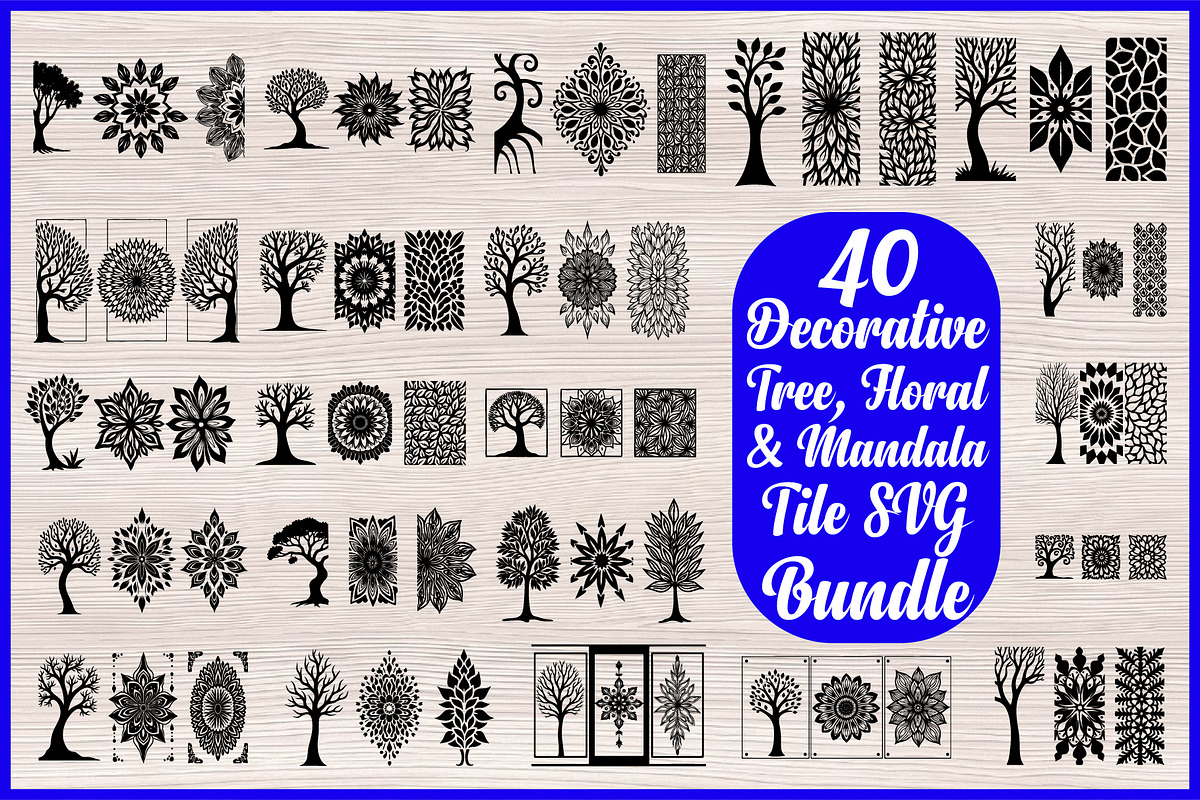 Decorative Tree Floral Mandala Tile, a Decorative Illustration by Artivon (Photo 1 of 6)