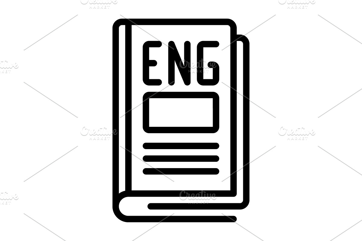 Eng education black icon, an Outline Icon by Creative priyanka