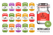 Vegetable Designs. Retro Templates, a Food Illustration by Lettering_Logo (Thumbnail 5 of 15)