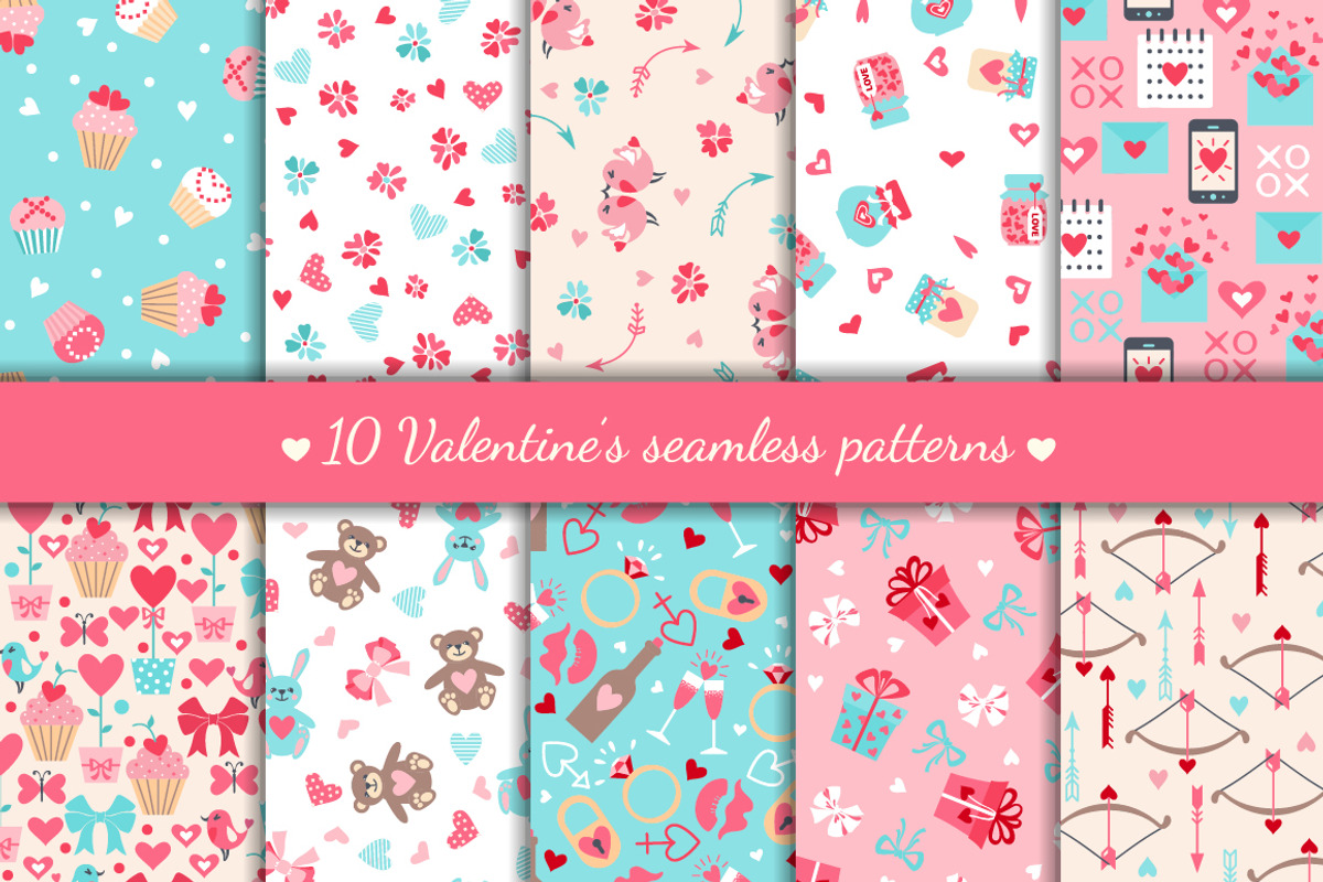 Valentine's Day Seamless Patterns, a Pattern Graphic by MalniArt (Photo 1 of 5)