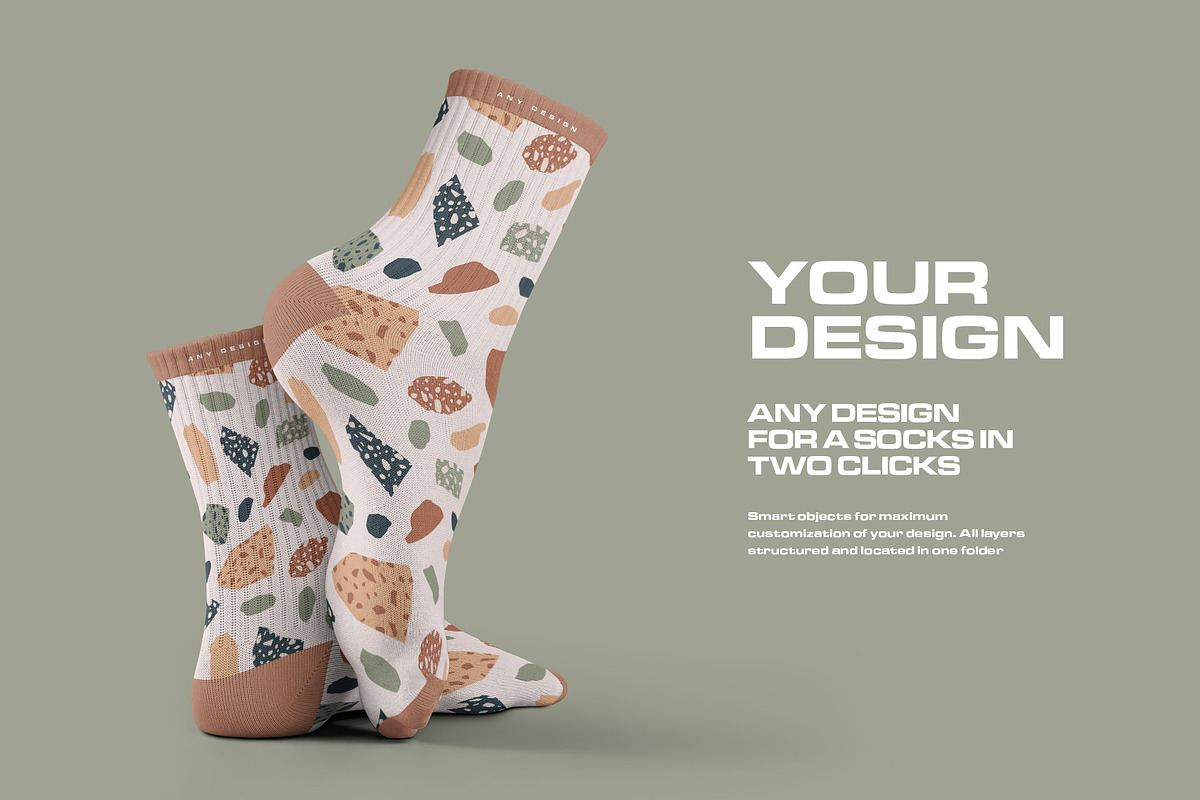 7 Mockups Socks in the 3D Style, a Bottom Mockup by Grow Design Craft Studio (Photo 4 of 7)