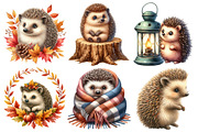 Autumn Hedgehog Clipart, an Illustration by Pixels.Craft (Thumbnail 2 of 7)